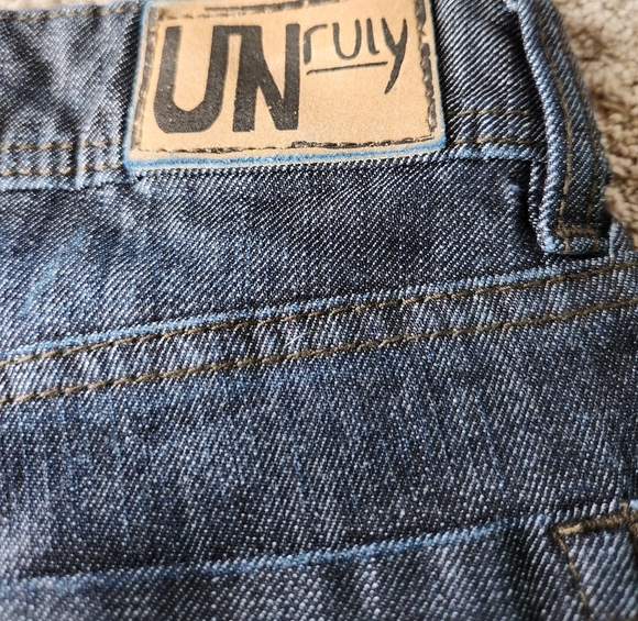 UN Ruly Dark Blue Denim Pants Size 28/32 - Picture 7 of 14